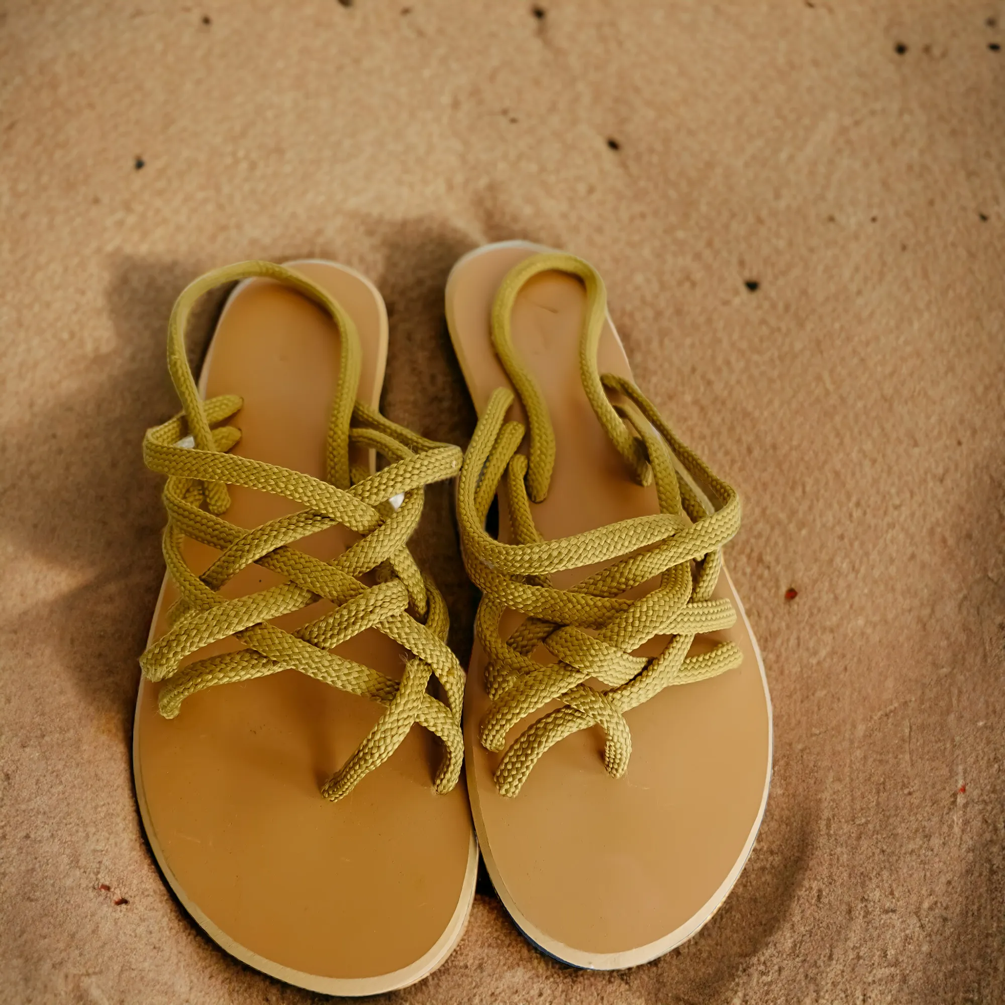 Beige Criss Cross Plain Straw Open Toe Slingback Sandals