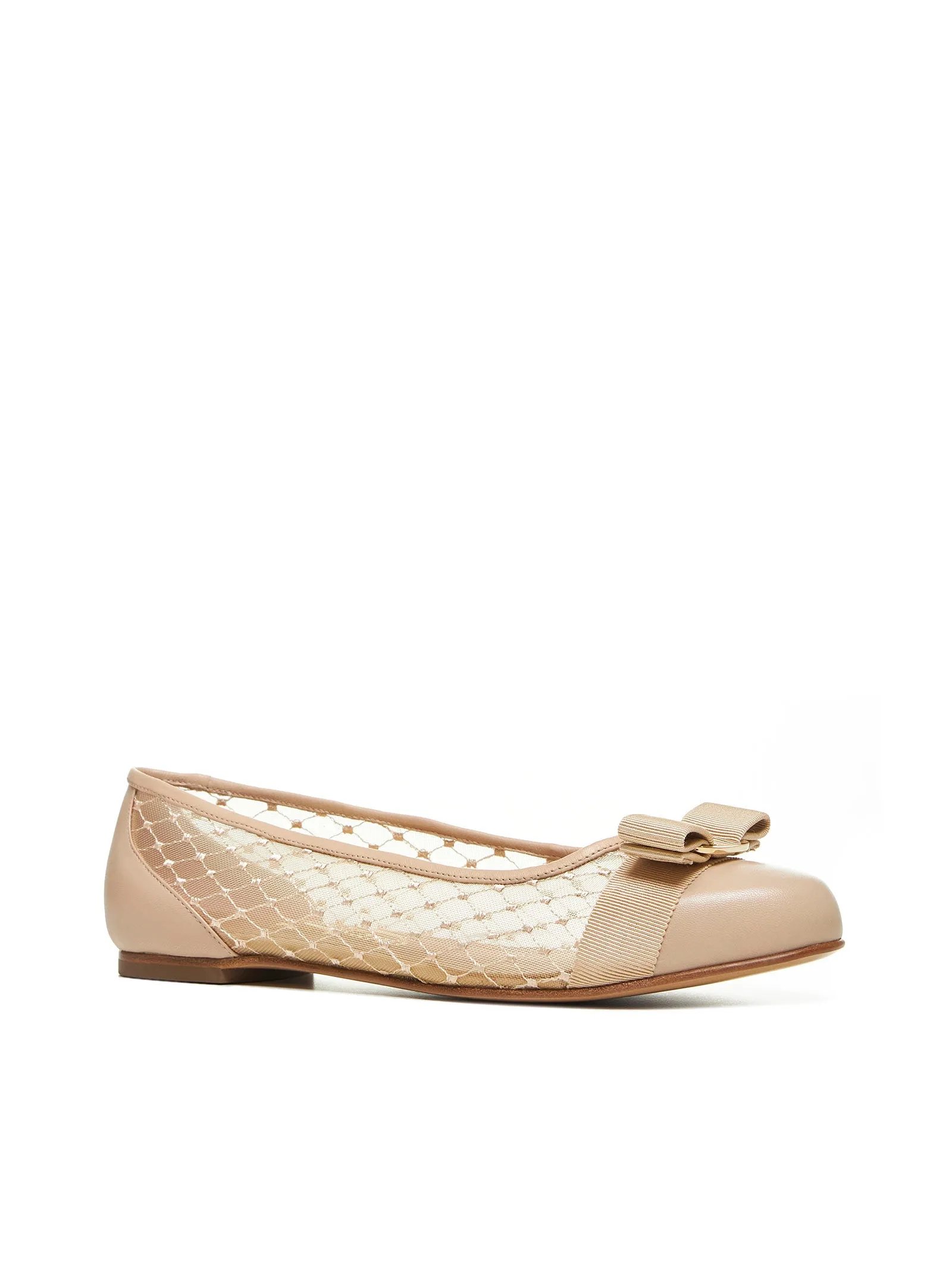 Beige mesh Varina ballet flats