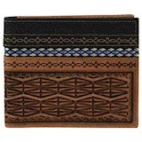 BG22054842W9 Wallet - Justin - Slim Bifold Diamond Tooling w/ Black Trim