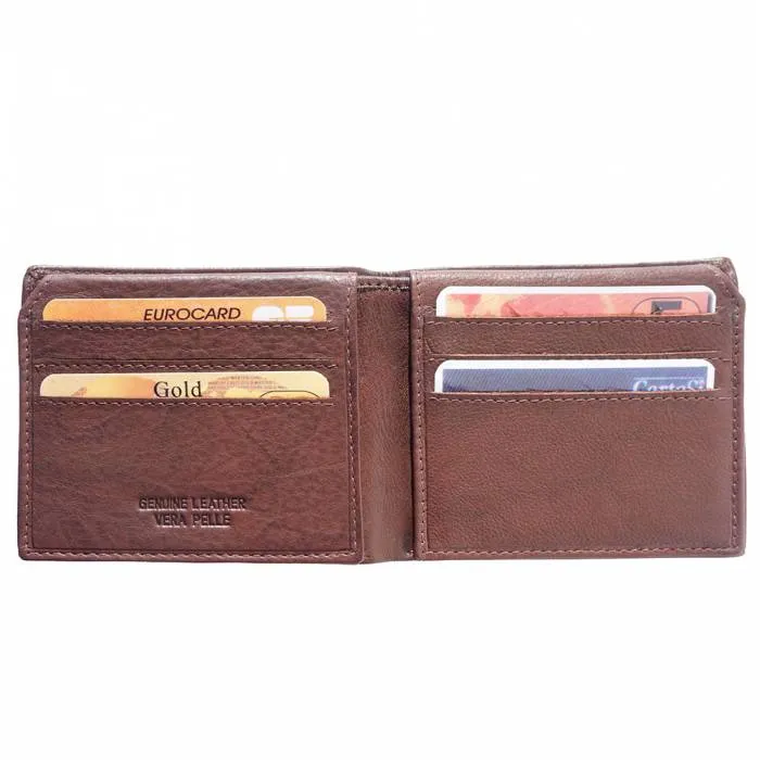 Bi-Fold Wallet with Double Flip-up Flaps
