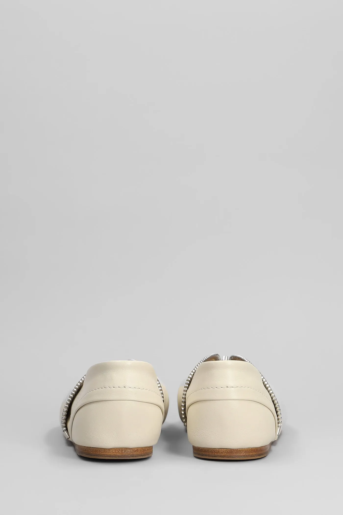 Biker ballerina Ballet flats in beige leather