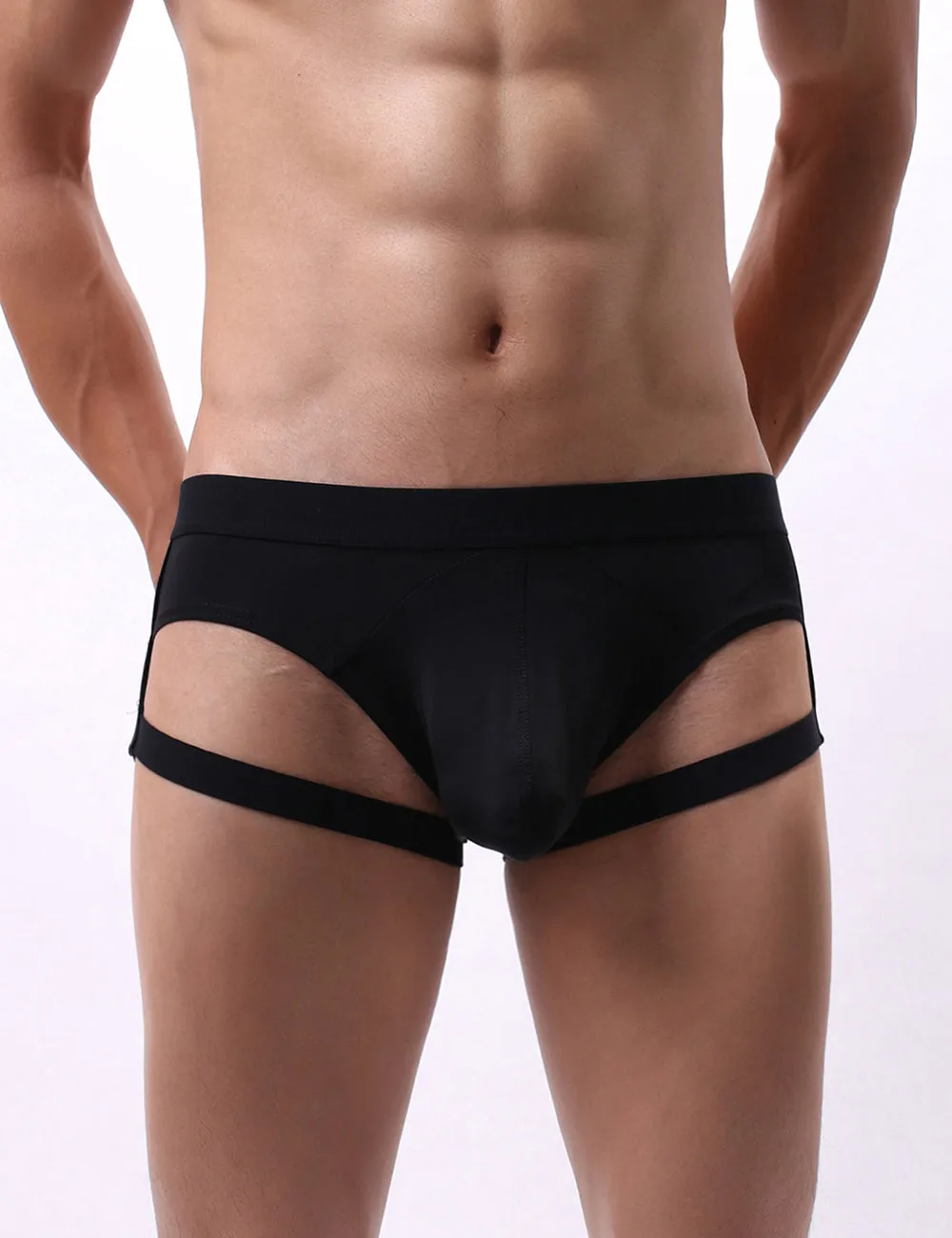 Blue & Black & White Ice Silk Strappy Sexy Men's Underwear
