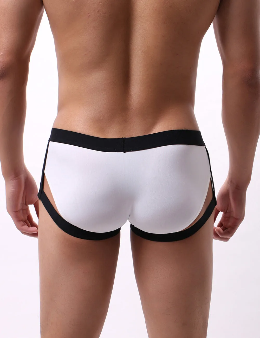 Blue & Black & White Ice Silk Strappy Sexy Men's Underwear