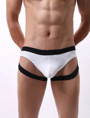 Blue & Black & White Ice Silk Strappy Sexy Men's Underwear