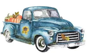 Blue Pumpkin Truck Vinyl Heat Transfer