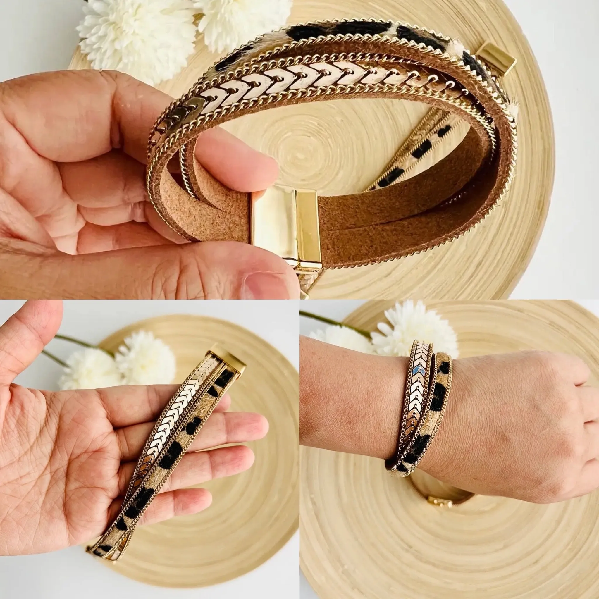 Boho Strappy Leopard Bracelet