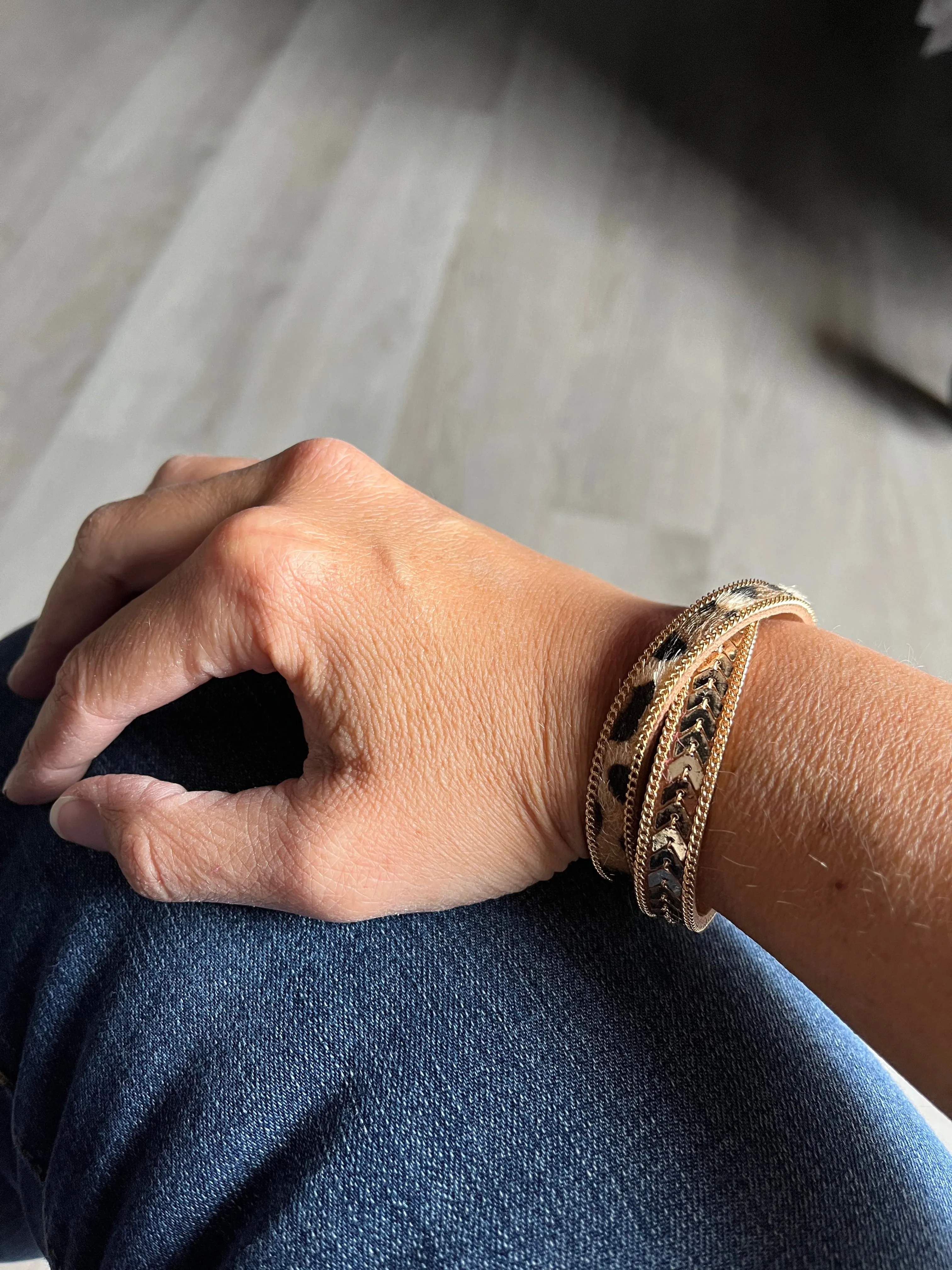 Boho Strappy Leopard Bracelet