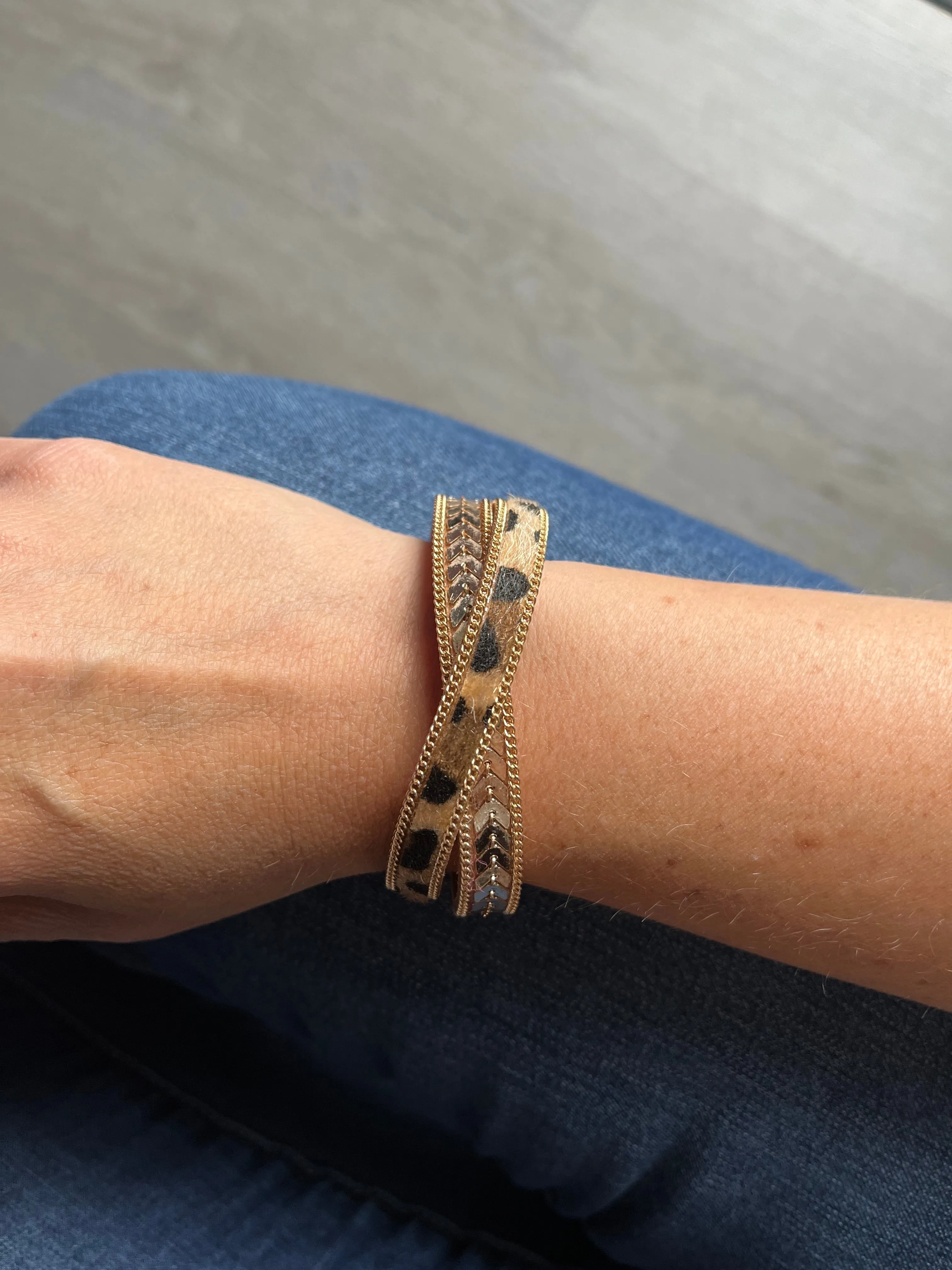 Boho Strappy Leopard Bracelet