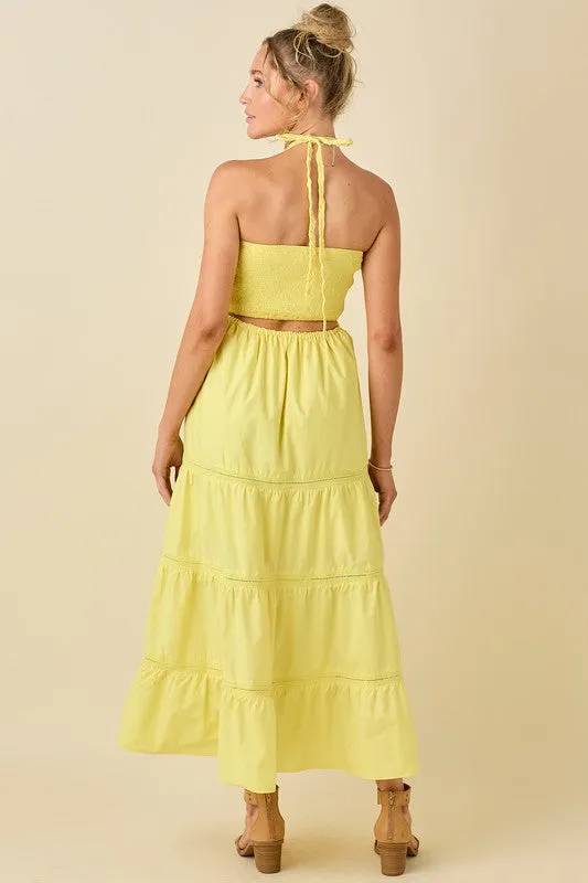 Braided Necktie Maxi Dress