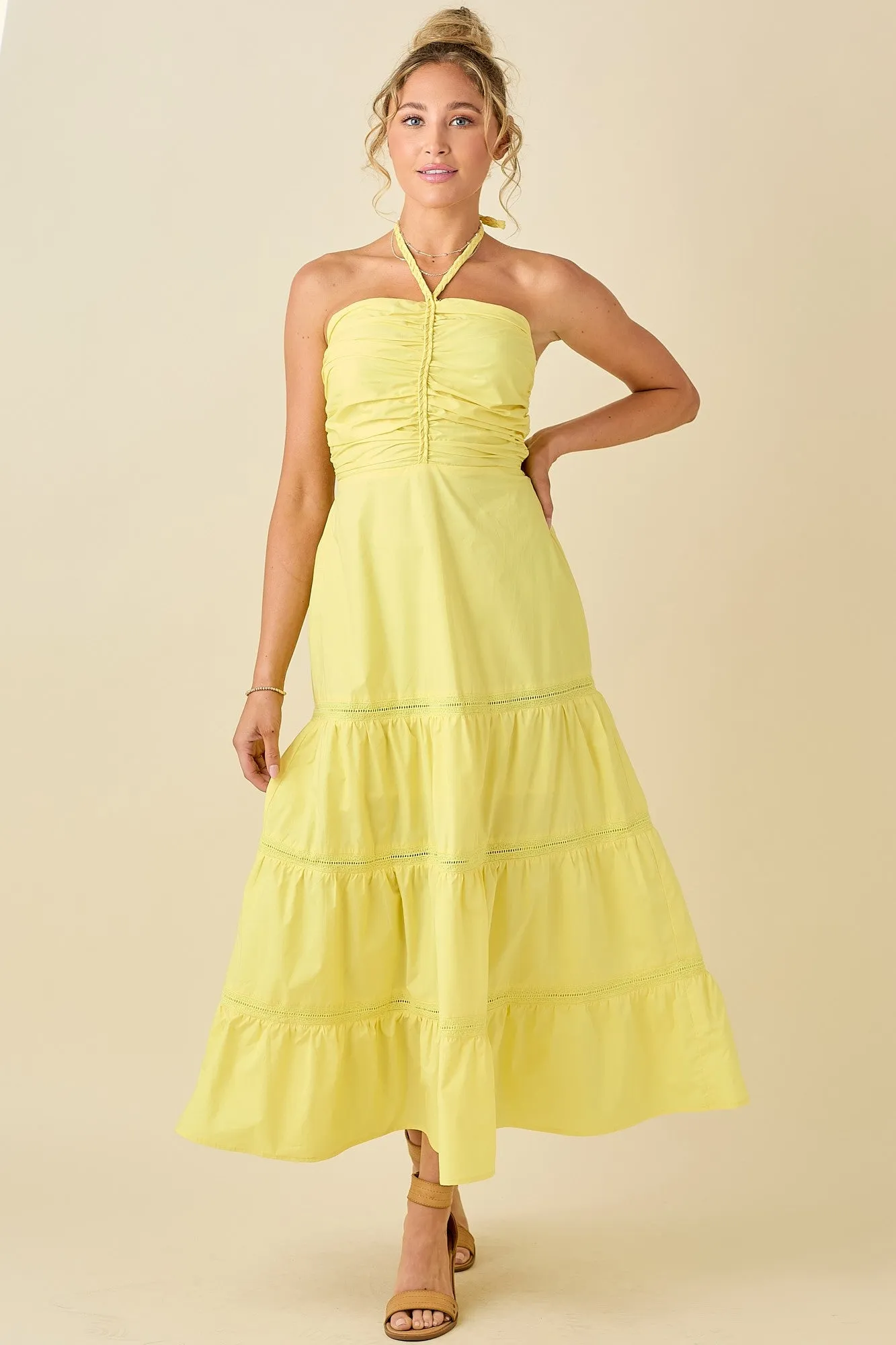 Braided Necktie Maxi Dress
