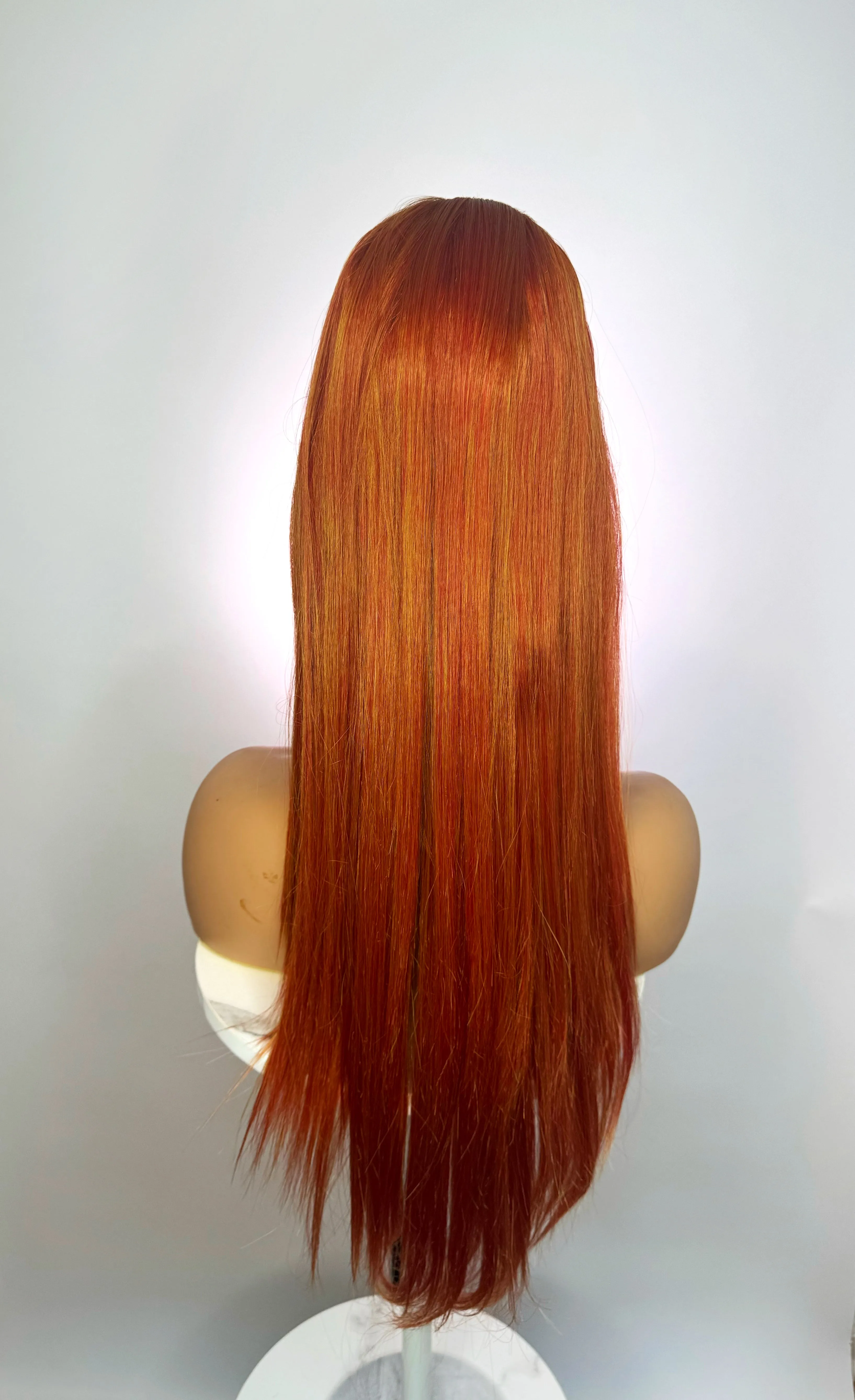 Bright Ginger Stacked Ponytail Synthetic Wig (Made to Order)