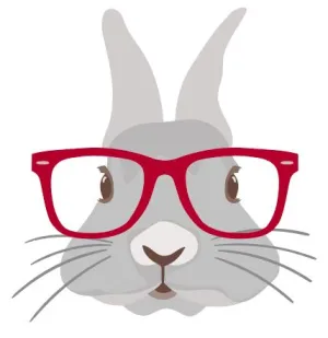 Bunny with red glasses Easter Heat Transfer