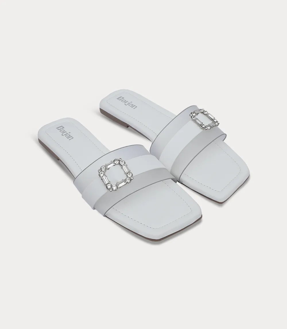 BW10410-WHITE-Women Slipper