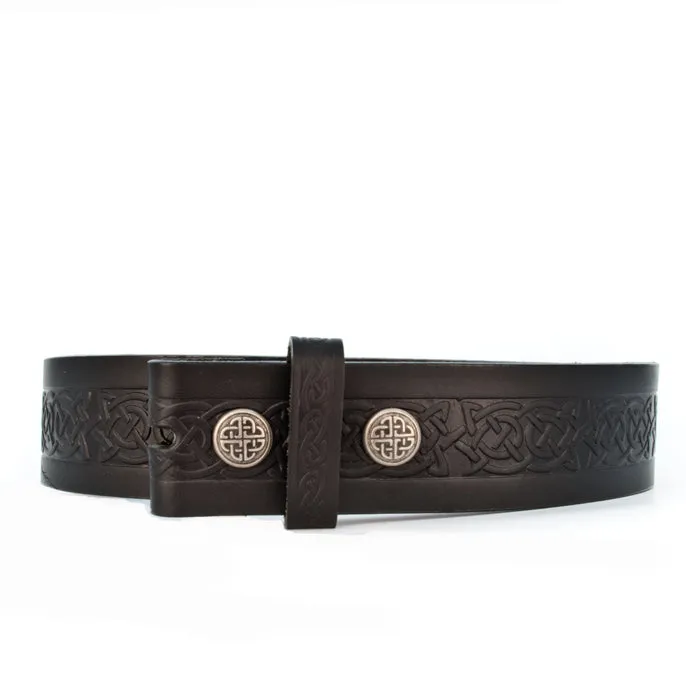 Celtic Knot Black Leather Belt