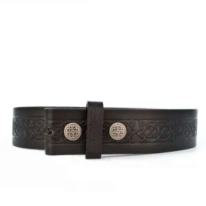 Celtic Knot Black Leather Belt