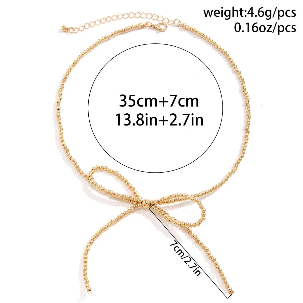 Chic Bowknot Ball Chain Choker Necklace