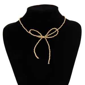 Chic Bowknot Ball Chain Choker Necklace