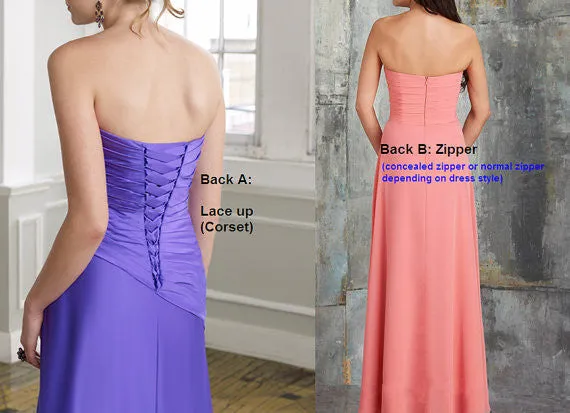 Chic Princess Pink Chiffon Formal Dress Long Pink Bridesmaids Dress (BM98480)