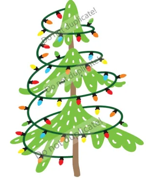 Christmas Tree with Light Vinyl Heat Transfer