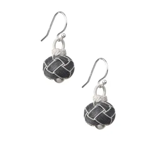 Circassian Woven Silver Earrings (dark)