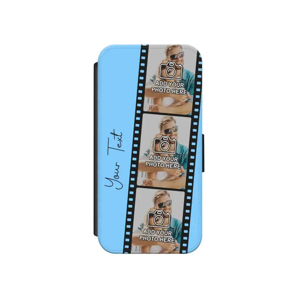 Custom Personalised Film Reel No.6 Faux Leather Flip Case Wallet for iPhone / Samsung