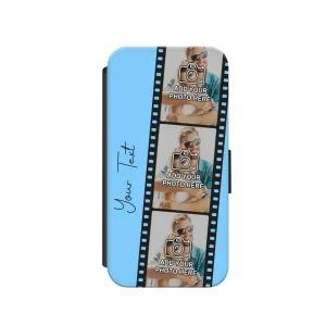 Custom Personalised Film Reel No.6 Faux Leather Flip Case Wallet for iPhone / Samsung