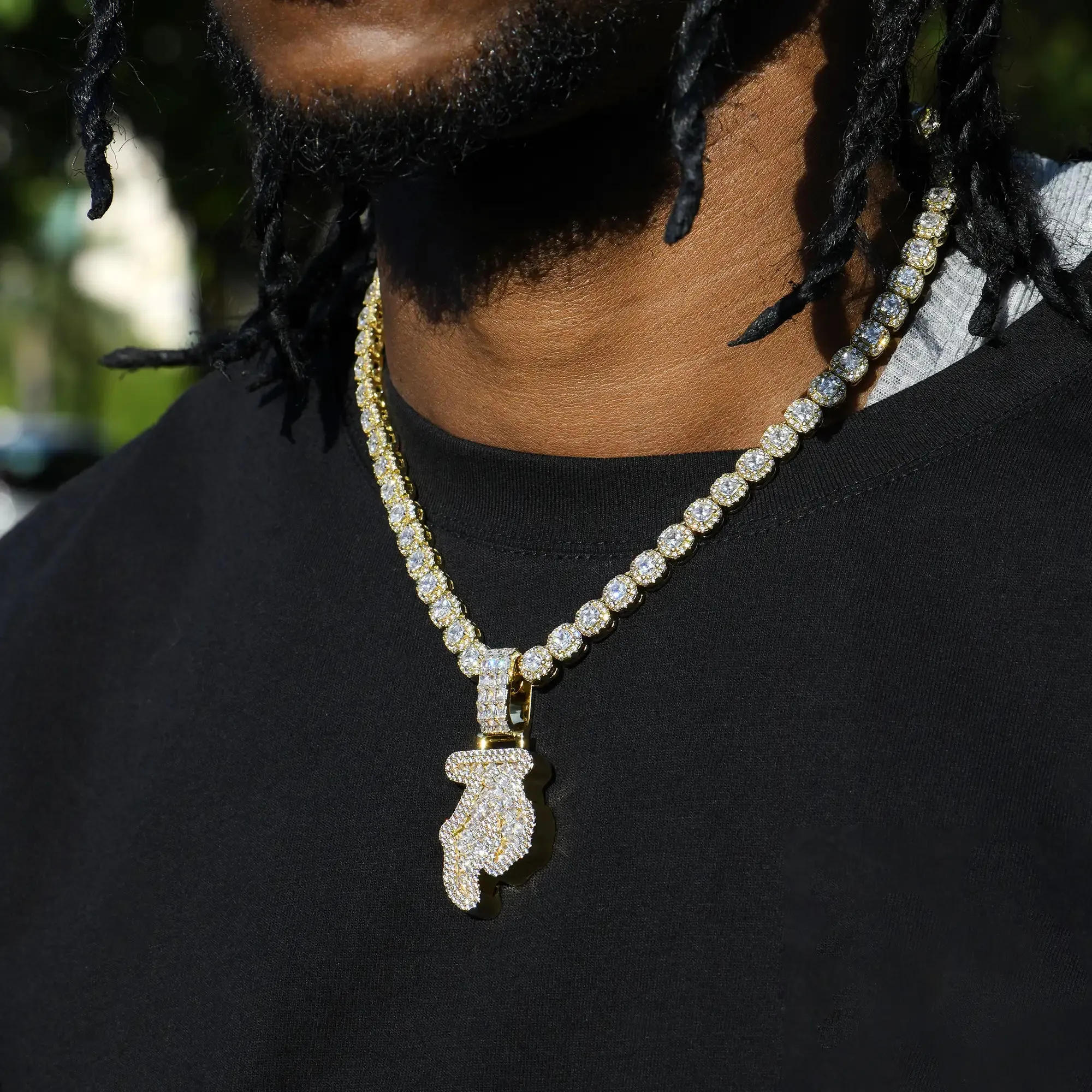 Custom Woven Set Letter Pendant