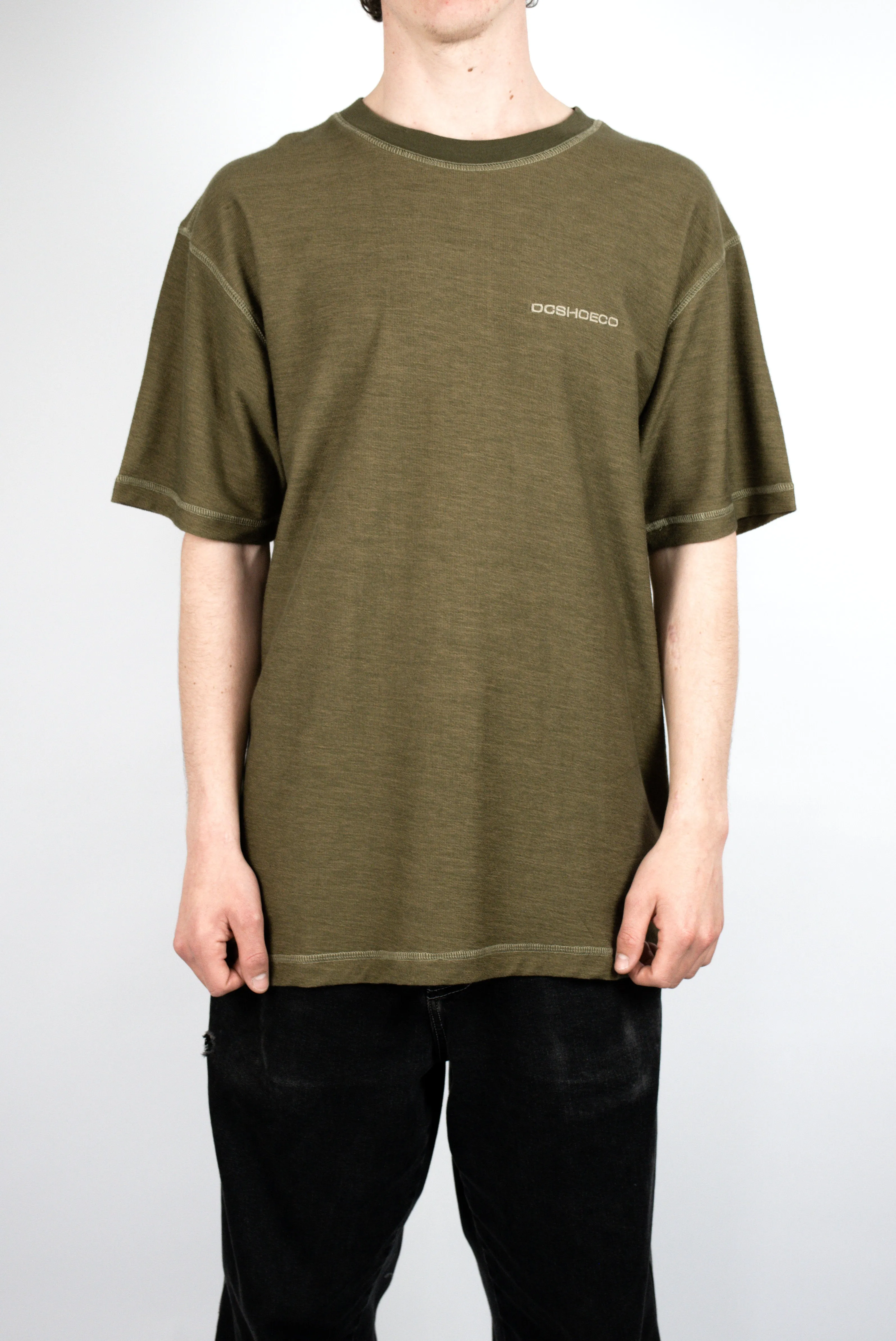 Dc Shoes - Sediment Terry Cloth Tee Shirt - Ivy Green Xl Last One