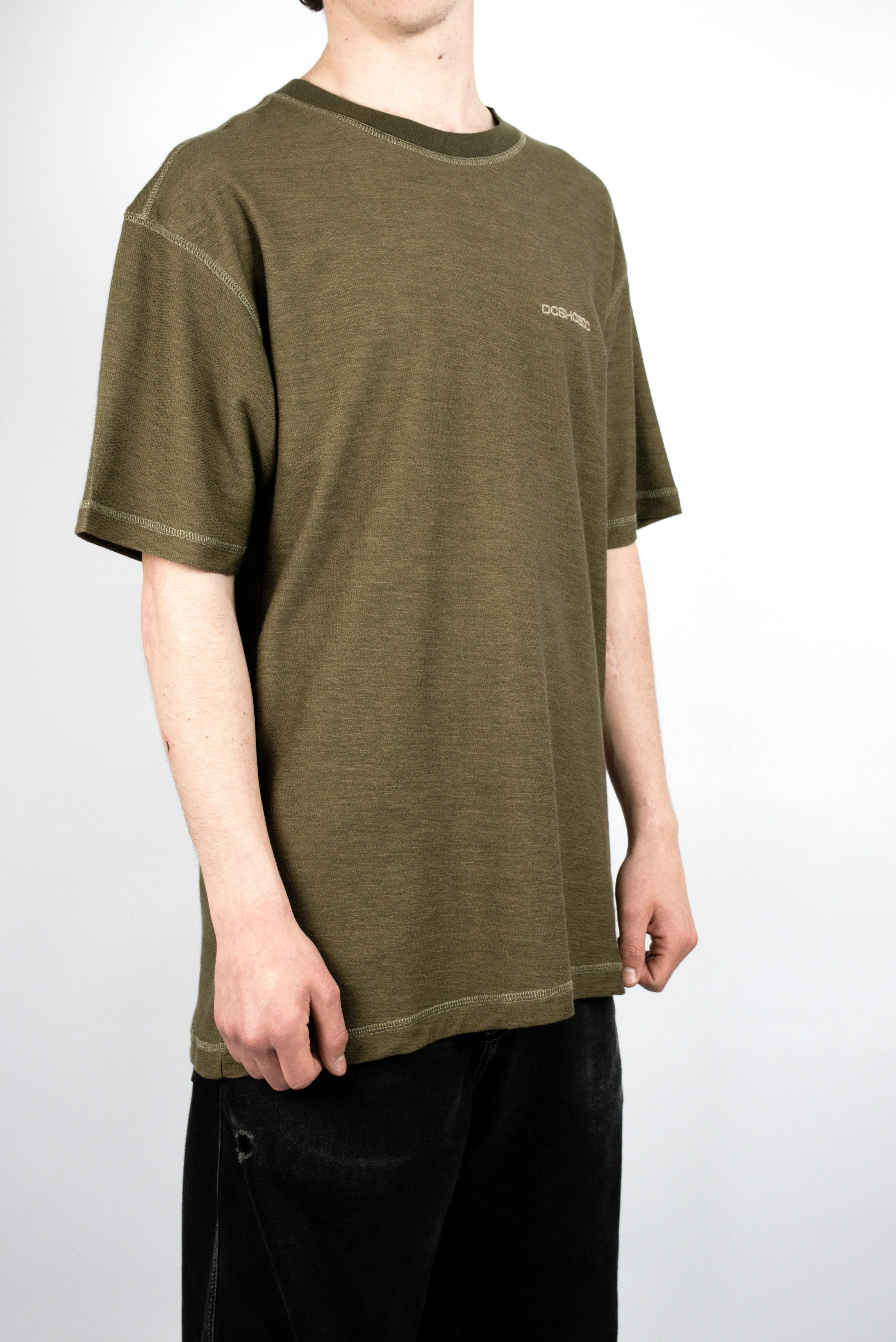 Dc Shoes - Sediment Terry Cloth Tee Shirt - Ivy Green Xl Last One