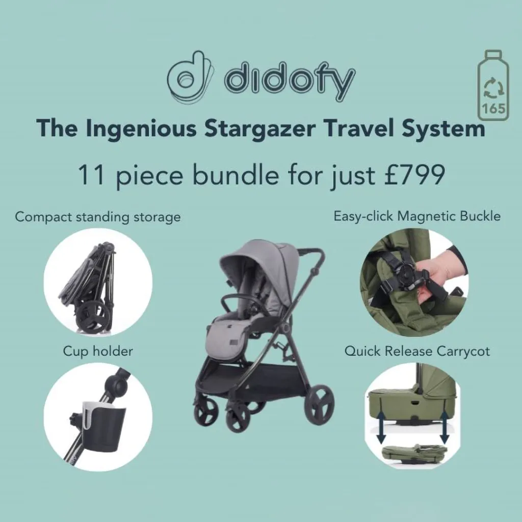 DIDOFY Stargazer 11-piece Travel System Bundles - Grey