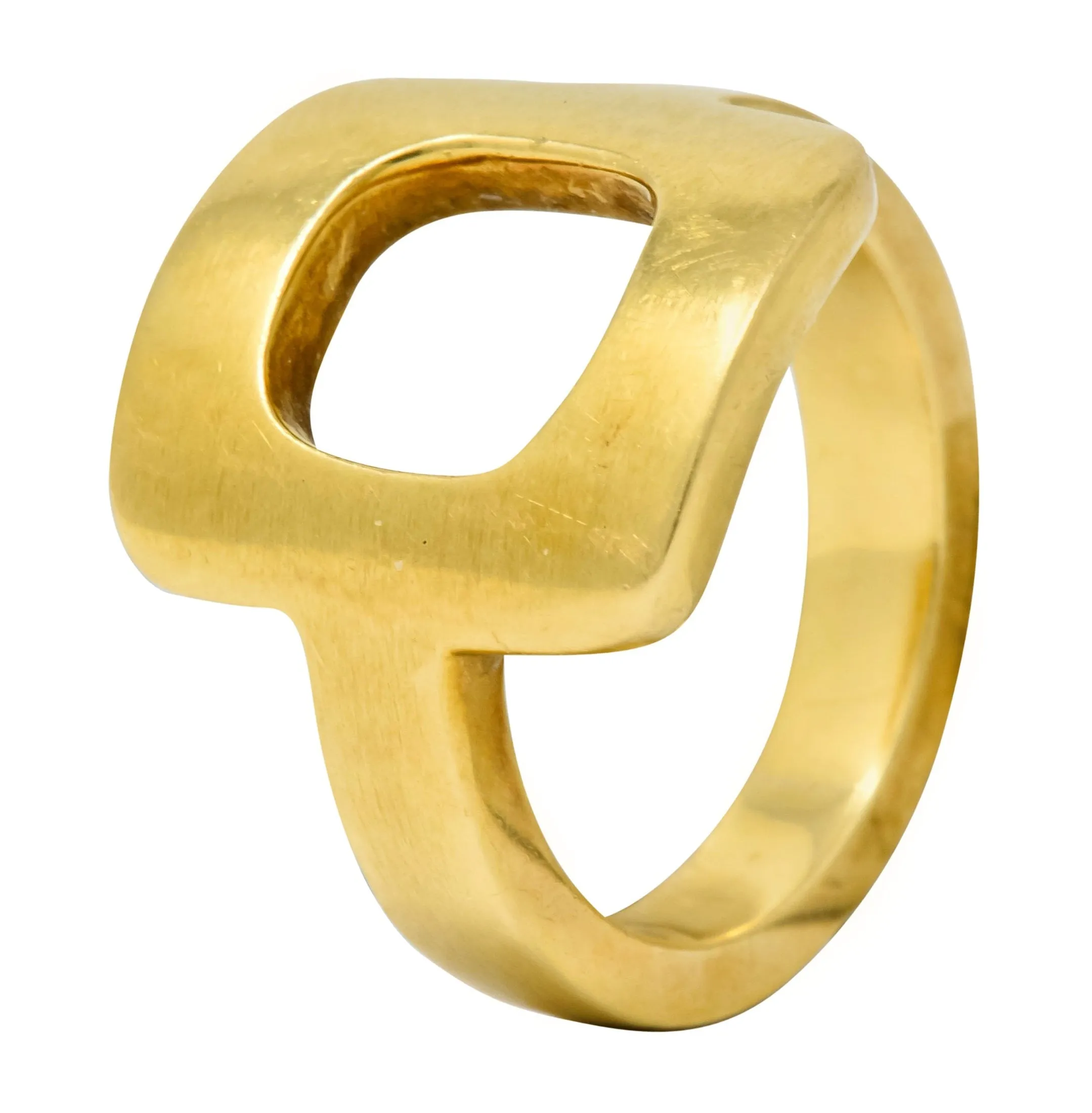 Dinh Van Cartier Modernist 18 Karat Yellow Gold Cushion Ring