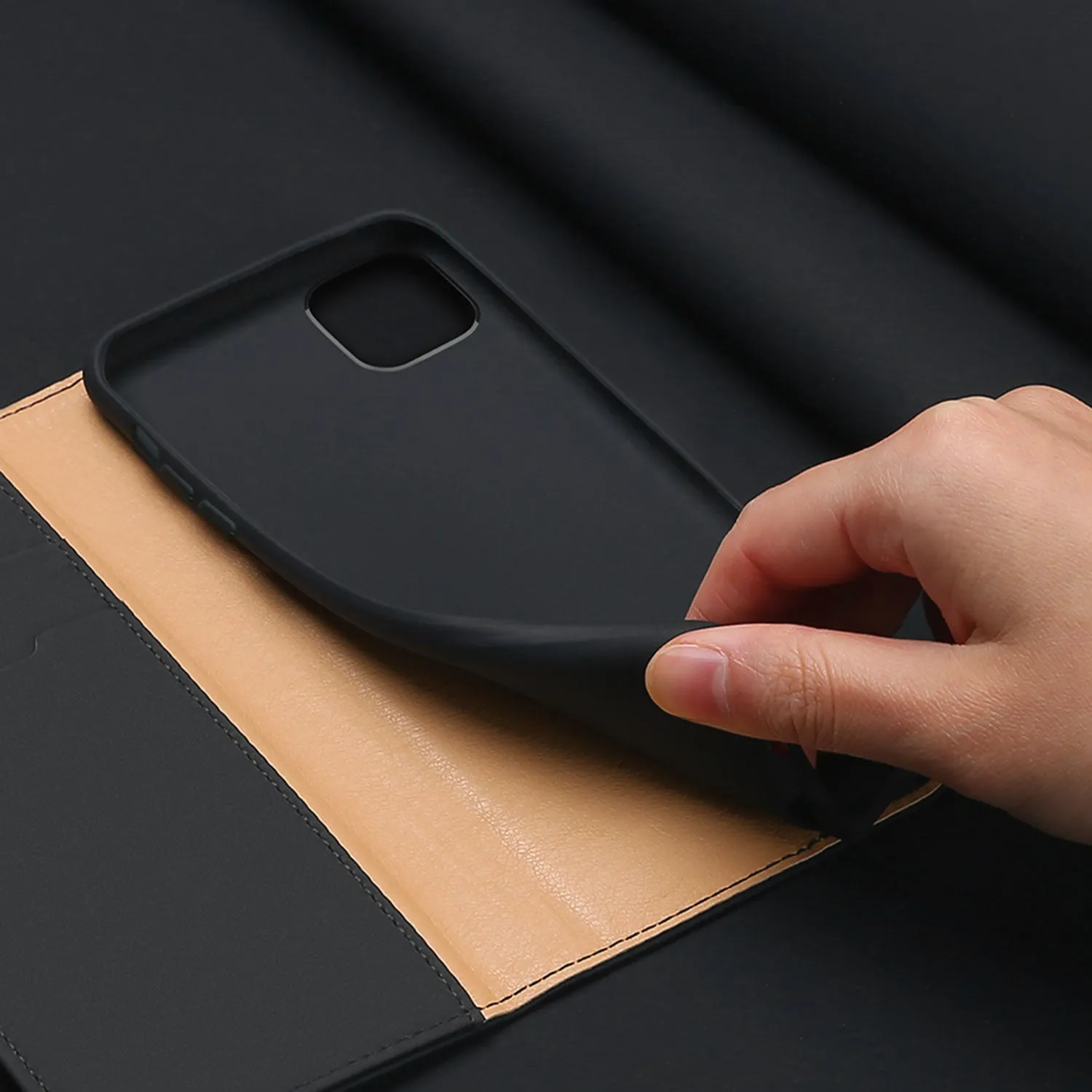DUX DUCIS for iPhone 11 pro MAX 2019 Luxury Genuine Leather Magnetic Flip Cover Full Protective Case with Bracket Card Slot red