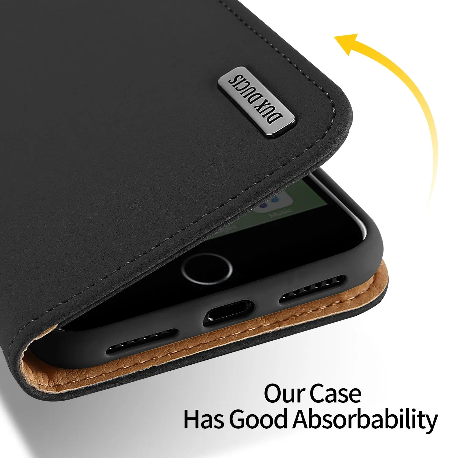 DUX DUCIS For iPhone 7/8 Luxury Genuine Leather Magnetic Flip Cover Full Protective Case with Bracket Card Slot blue