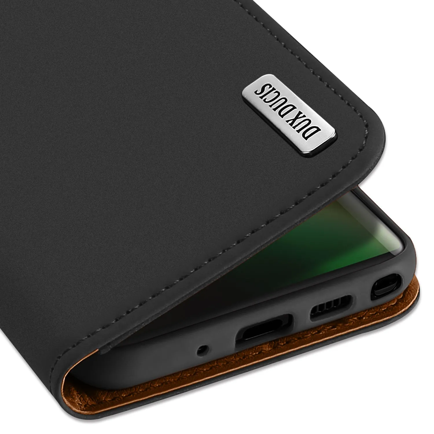 DUX DUCIS For Samsung NOTE 10 PLUS Luxury Genuine Leather Magnetic Flip Cover Full Protective Case with Bracket Card Slot red