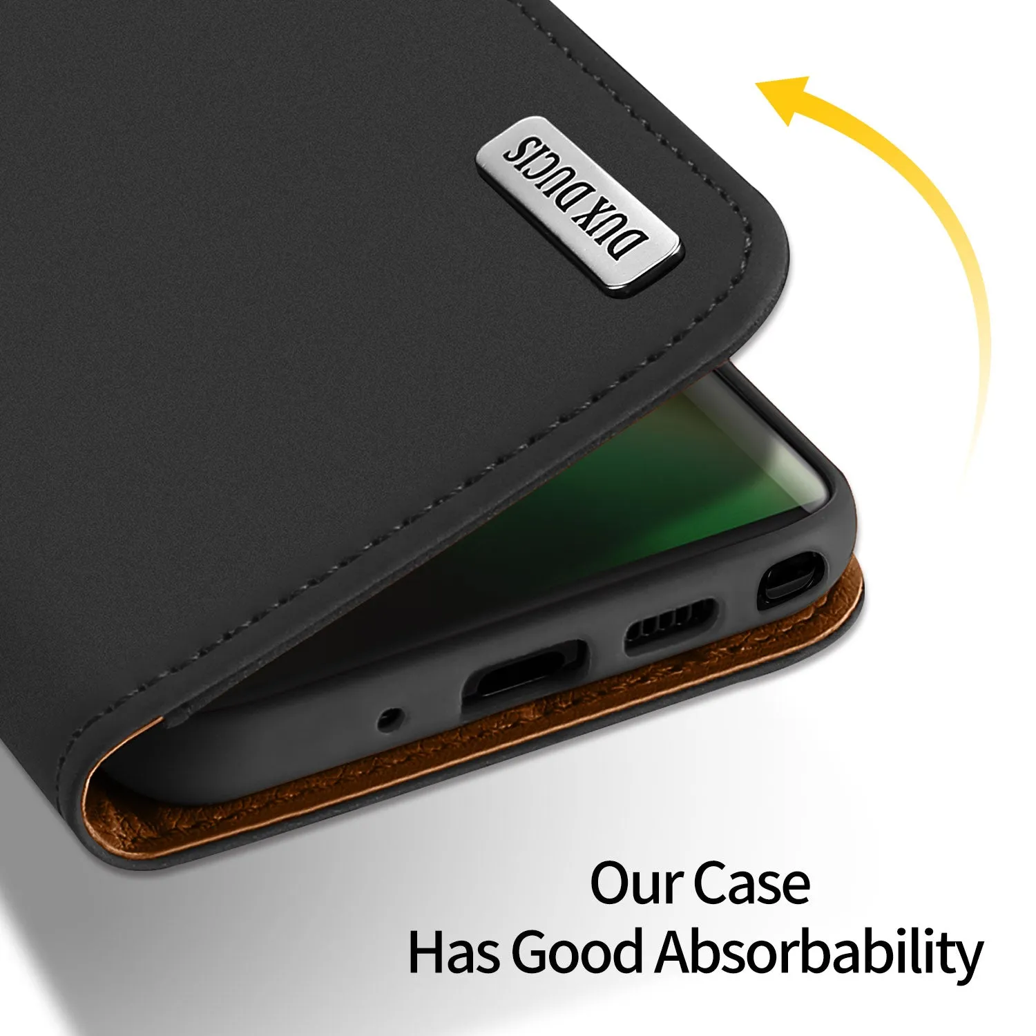 DUX DUCIS For Samsung NOTE 10 PLUS Luxury Genuine Leather Magnetic Flip Cover Full Protective Case with Bracket Card Slot red