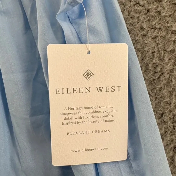 Eileen West Poetic Ballet Cotton Short Nightgown Sleeveless Blue Size Small NWT