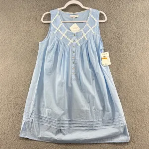 Eileen West Poetic Ballet Cotton Short Nightgown Sleeveless Blue Size Small NWT