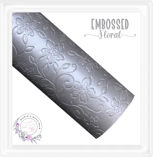⋅ Embossed Floral ⋅ Metallic Pewter ⋅ Vegan Faux Leather ⋅