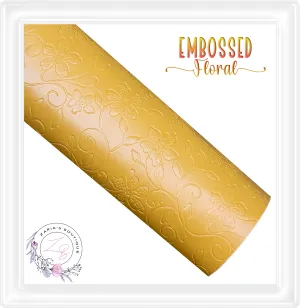 ⋅ Embossed Floral ⋅ Mustard Yellow ⋅ Vegan Faux Leather ⋅
