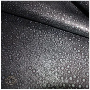 Embossed Leather Rain Drops Black Silver: Leather 3 - 3.5 oz. | 1.4 - 1.6 mm - Leather for Projects - RainDrops