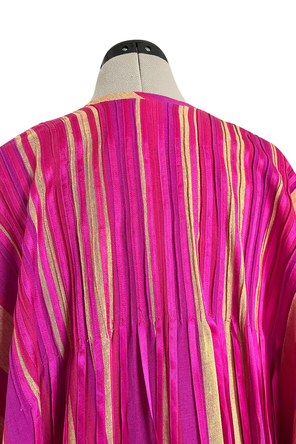 Exceptional 1960s Josefa Mexico Pink Pintuck & Ribbon Cotton Caftan Dress