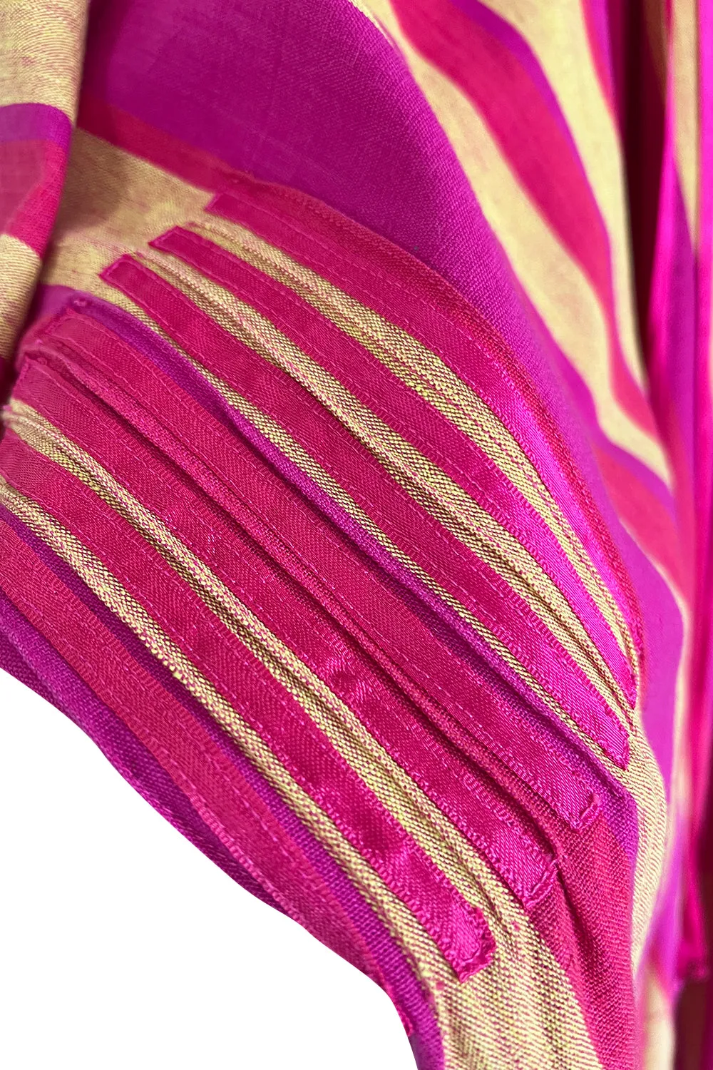 Exceptional 1960s Josefa Mexico Pink Pintuck & Ribbon Cotton Caftan Dress