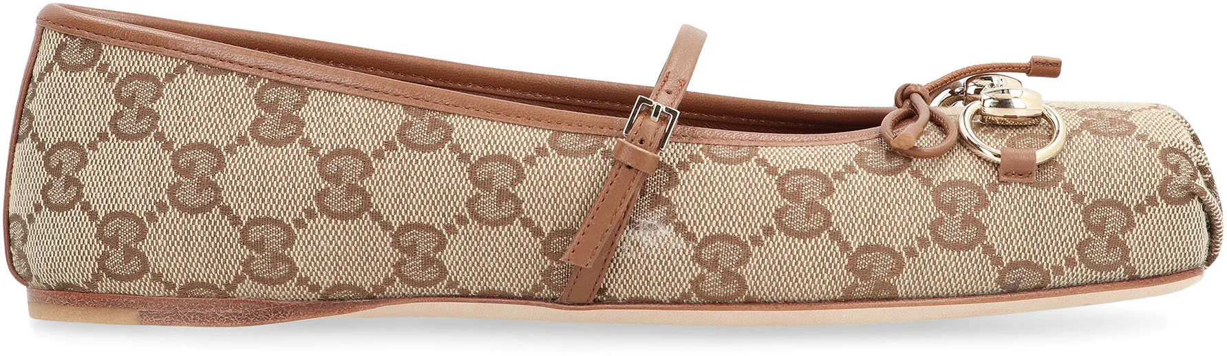 Fabric ballet flats with logo