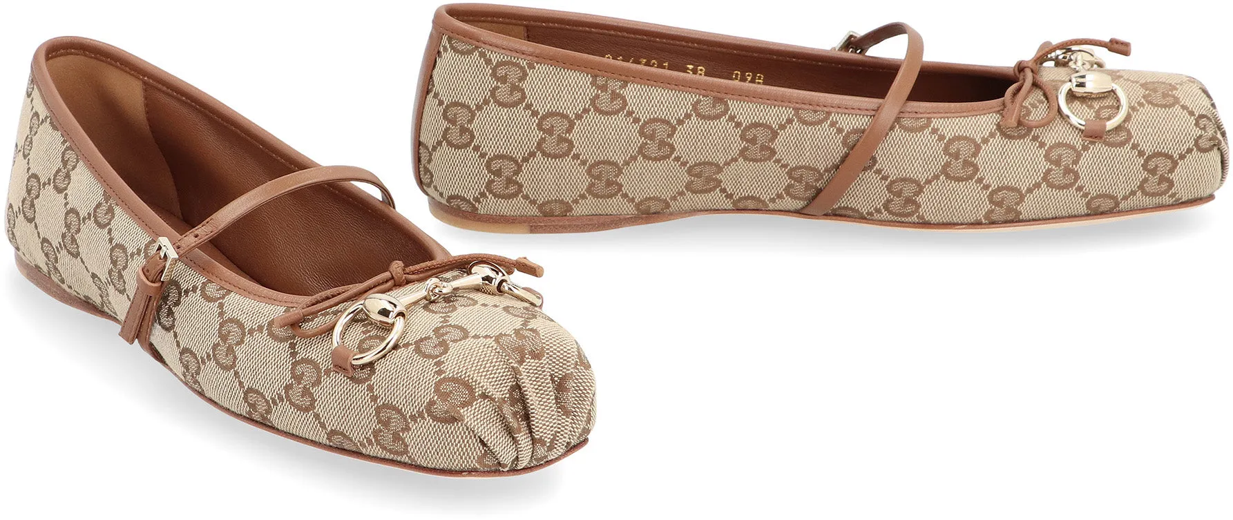Fabric ballet flats with logo