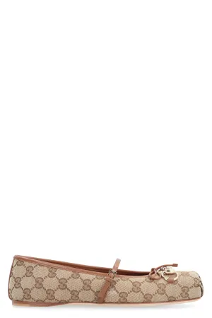 Fabric ballet flats with logo