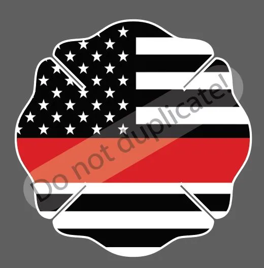 Firefighter Flag Shield Vinyl Heat Transfer