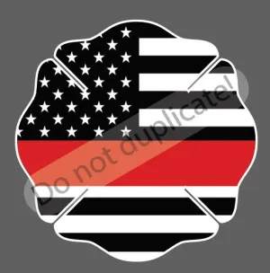 Firefighter Flag Shield Vinyl Heat Transfer