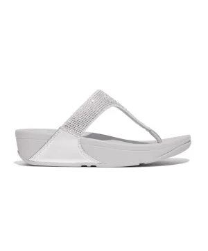 Fitflop Lulu Crystal Embelished Toe Post Silver