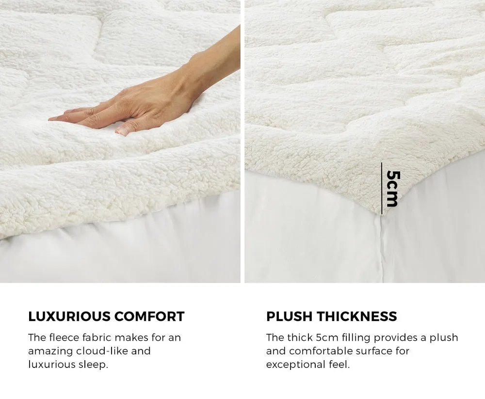 Fleece Mattress Topper Reversible Pillowtop