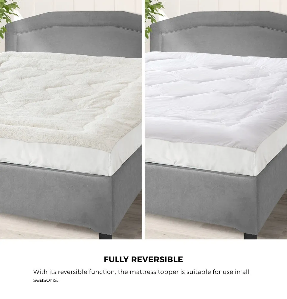 Fleece Mattress Topper Reversible Pillowtop